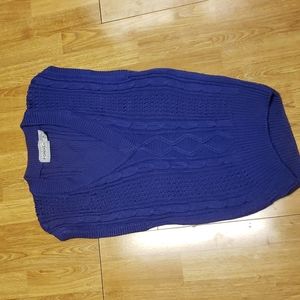 VTG Forenza 80s/90s v-neck cable knit sweater vest blue size medium